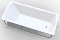 Комплект Акриловая ванна 1MarKa Modern Стандарт 2+ 150x75 см, пристенная, белая, со сливом-переливом