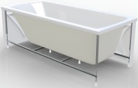 Комплект Акриловая ванна 1MarKa Modern Стандарт 2+ 150x75 см, пристенная, белая, со сливом-переливом