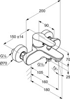 Смеситель для ванны с душем Kludi Objekta 326530575