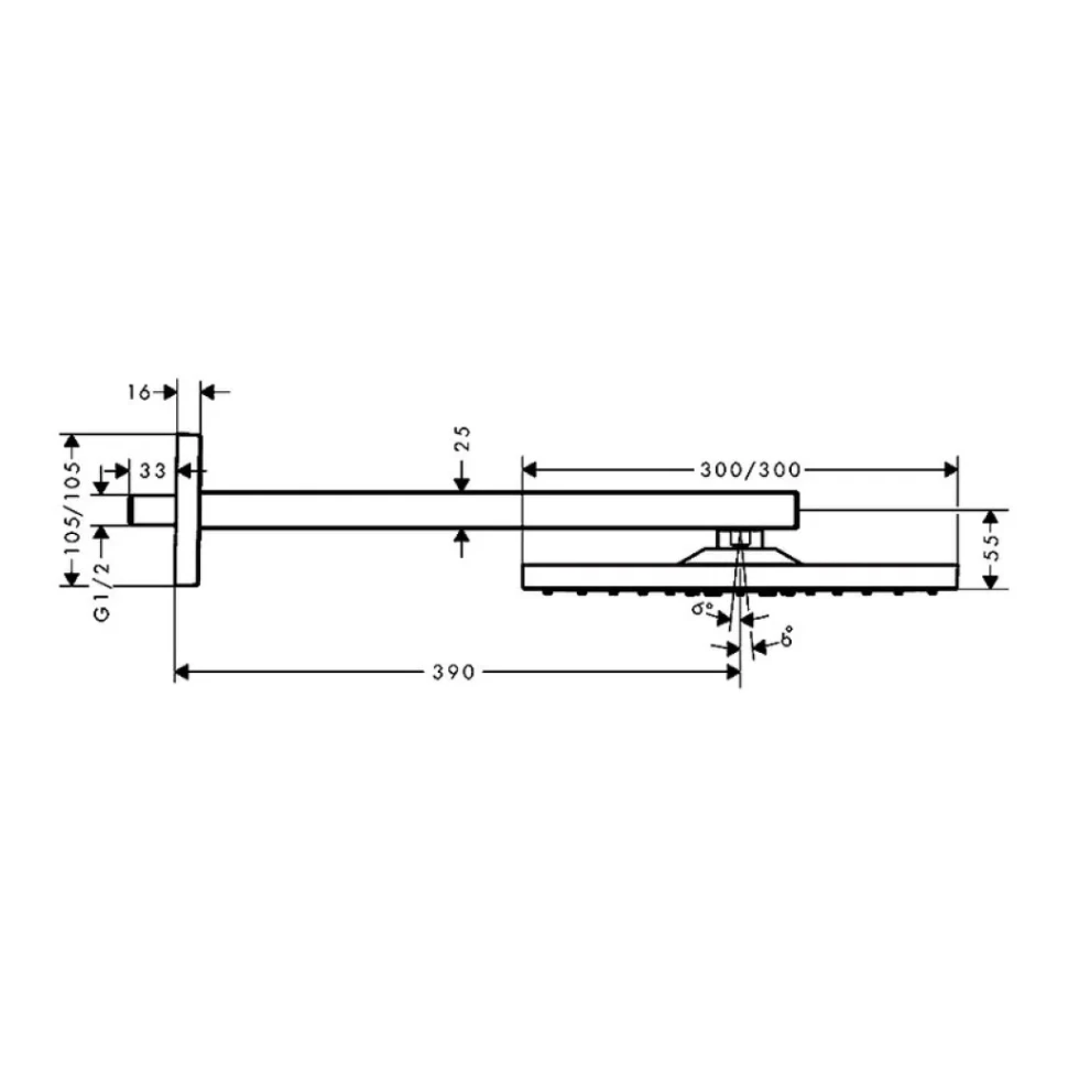 Верхний душ Hansgrohe Raindance E 300 1jet 26238670 матовый черный