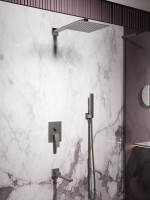 Душевой комплект Vincea Puro VSFW-5P1GM С ВНУТРЕННЕЙ ЧАСТЬЮ, вороненая сталь