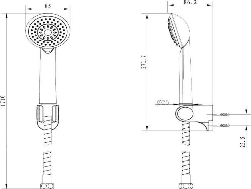 Душевой гарнитур Bravat Eco D288BM-RUS черный