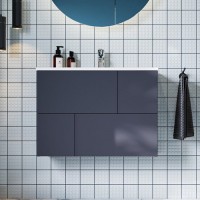 Тумба с раковиной Roca Luna 80 матовая синяя Тумба с раковиной Roca Luna 80 матовая синяя