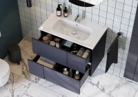 Тумба с раковиной Roca Luna 80 матовая синяя Тумба с раковиной Roca Luna 80 матовая синяя