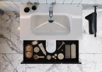 Тумба с раковиной Roca Luna 80 матовая синяя Тумба с раковиной Roca Luna 80 матовая синяя