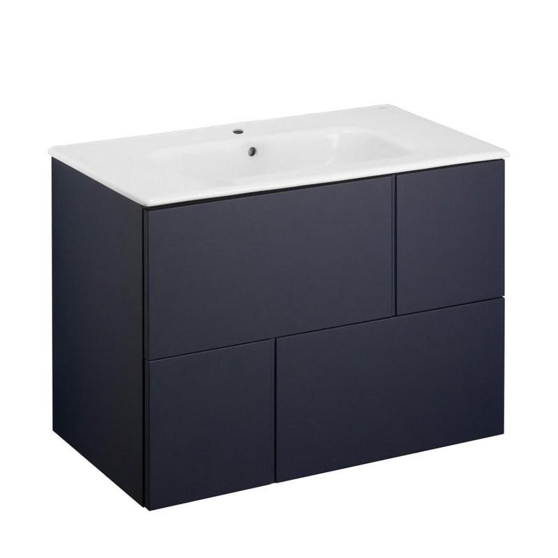 Тумба с раковиной Roca Luna 80 матовая синяя