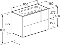 Тумба с раковиной Roca Luna 80 матовая синяя Тумба с раковиной Roca Luna 80 матовая синяя