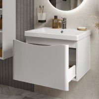 Мебель для ванной комнаты Vigo Glem 60 подвесная, 1 ящик, глянцевая белая