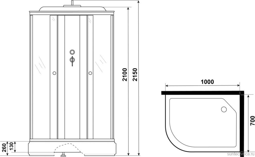 Душевая кабина Niagara Promo P100/70/26R/MT 100х70 см, R