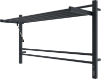 Полотенцесушитель электрический Terminus Горизонт П8 1000x600, с полкой, черный муар