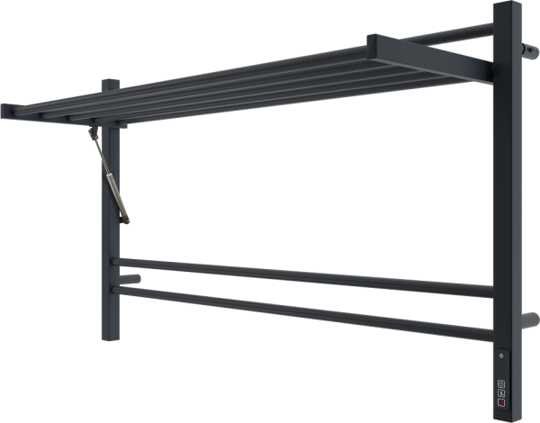 Полотенцесушитель электрический Terminus Горизонт П8 1000x600, с полкой, черный муар