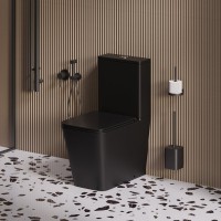 Унитаз-компакт напольный Grossman GR-4418BMSQ с микролифтом, черный матовый