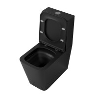 Унитаз-компакт напольный Grossman GR-4418BMSQ с микролифтом, черный матовый