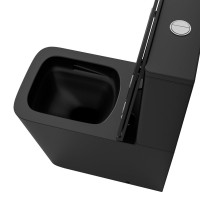 Унитаз-компакт напольный Grossman GR-4418BMSQ с микролифтом, черный матовый