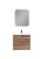 Мебель для ванной комнаты SanStar Siva 60 подвесная, дуб веллингтон табак, раковина Fest 60