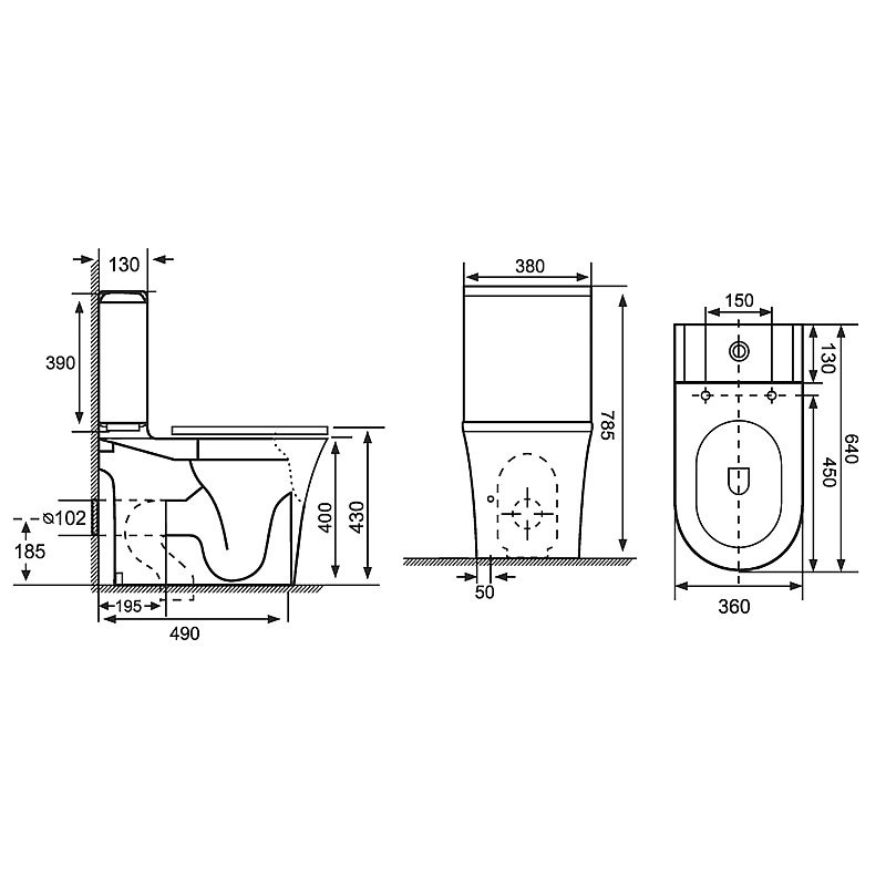 Унитаз-компакт напольный AZARIO Vois AZ-1343В глянцевый белый
