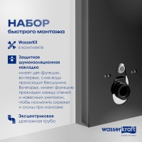 Система инсталляции для унитазов Wasserkraft Naab 86 с пневмокнопкой, черная