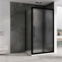 Душевой уголок Abber Schwarzer Diamant AG30170BMH-S100BM 170x100, профиль черный,  стекло матовое