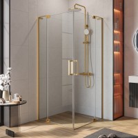 Душевой уголок Cezares Slider A 2 90/100 C BORO профиль брашированное золото, стекло прозрачное