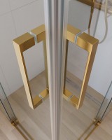 Душевой уголок Cezares Slider A 2 90/100 C BORO профиль брашированное золото, стекло прозрачное