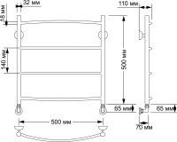 Полотенцесушитель водяной Secado Милан 1 55x55 см, бронза, лесенка, латунь Полотенцесушитель водяной Secado Милан 1 55x55 см, бронза, лесенка, латунь
