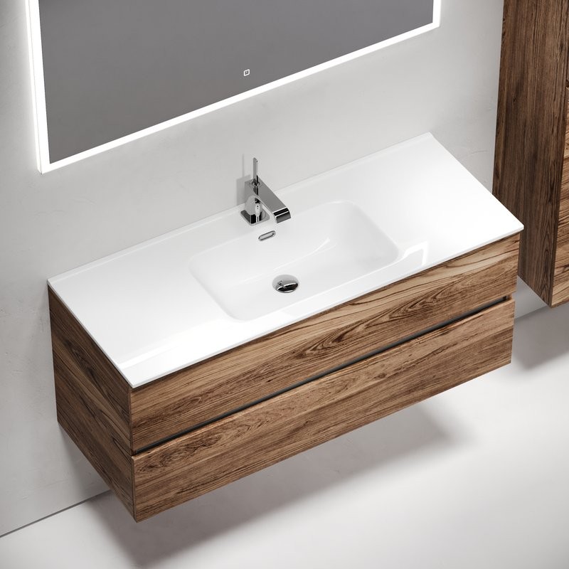 Тумба с раковиной Sancos Urban 120 дуб чарльстон, белая раковина CN7006
