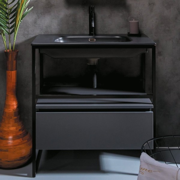 Тумба с раковиной Armadi Art Loft 80 антрацит, напольная