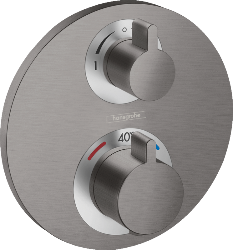 Термостатический смеситель встраиваемый Hansgrohe Ecostat S 15758340 для душа, шлифованный черный хром