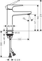 Смеситель для раковины Hansgrohe Metropol 32507000 с донным клапаном Push-Open