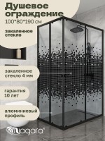 Душевая перегородка Niagara Eco NG-1018-14QBLACK (100x80x190 см)