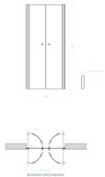 Душевая дверь в нишу Maybahglass MGD-424-1 99 см, профиль матовый белый, стекло прозрачное