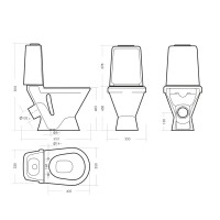 Унитаз-компакт напольный Sanita Самарская стандарт глянцевый белый