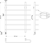 Полотенцесушитель электрический Secado Венеция 2 85x60 см, подключение слева, бронза, лесенка, латунь