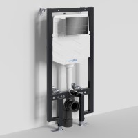 Система инсталляции для унитазов Wasserkraft Vils 56TLT.010.ME.PB04 с кнопкой смыва черной