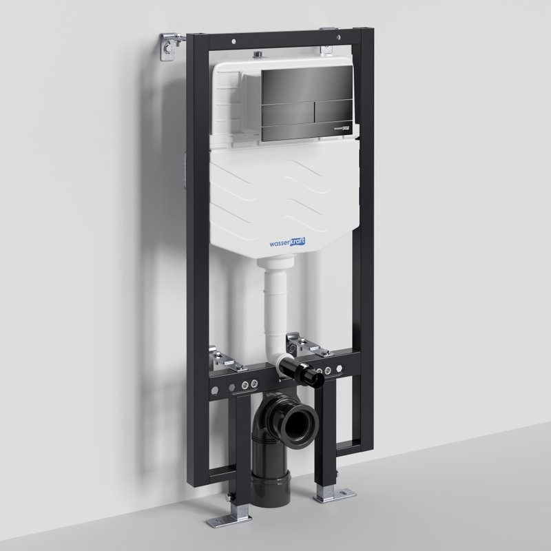 Система инсталляции для унитазов Wasserkraft Vils 56TLT.010.ME.PB04 с кнопкой смыва черной