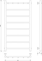 Полотенцесушитель водяной Secado Триада 1 К 100x55 см, матовый черный, лесенка