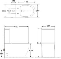 Унитаз-компакт напольный BelBagno Amanda BB051CPR безободковый, крышка BB051SC с микролифтом, бачок BB051T