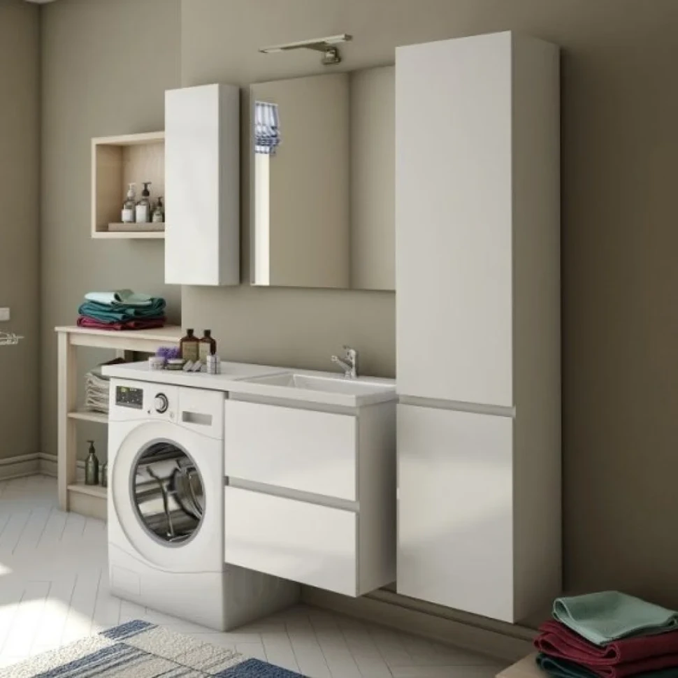 Мебель для ванной комнаты Эстет Dallas Luxe 120 R подвесная, 2 ящика, зеркало DIWO Элиста