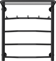 Полотенцесушитель электрический Secado Милан 1 КСП 60x50 см, подключение слева, матовый черный, лесенка, с полкой