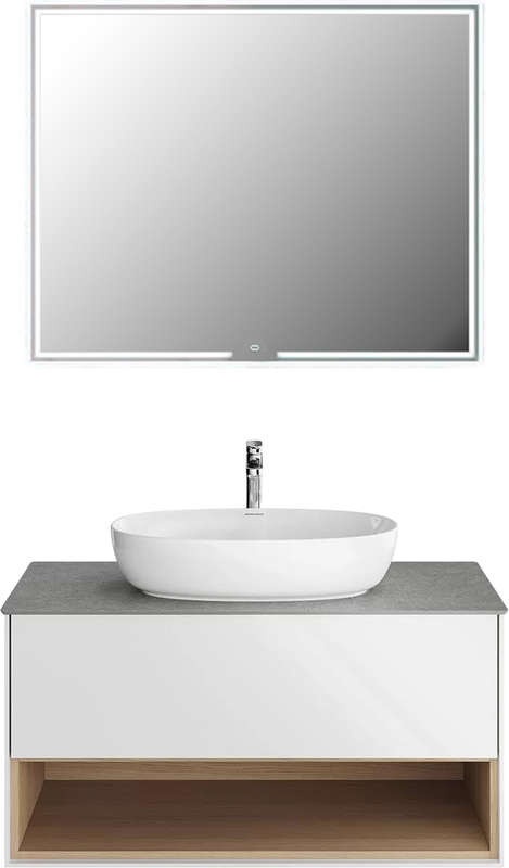 Мебель для ванной комнаты KERAMA MARAZZI Plaza Modern 100 с ящиком и полкой, белая