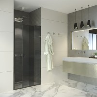Душевая дверь в нишу Alex Baitler AB64B120 120 см, профиль черный, стекло тонированное