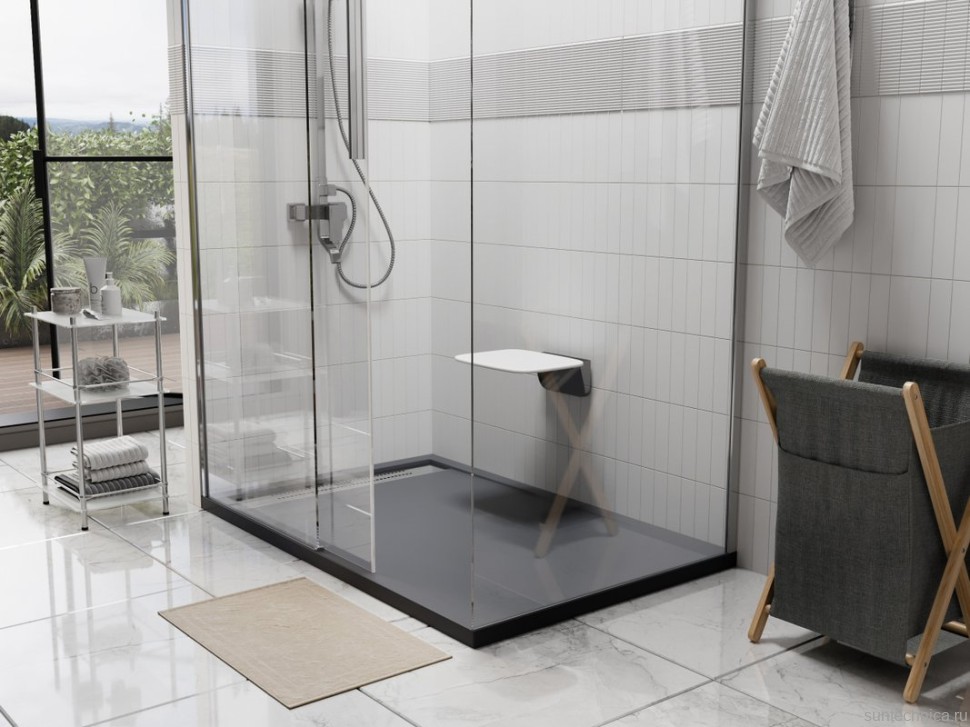 Поддон для душа Wasserkraft Wiese 84T06 120x80, с сифоном