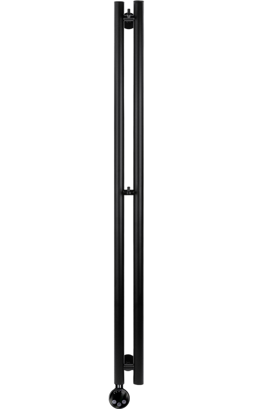 Полотенцесушитель электрический Secado Бергамо 2К 1800/70 180x10 см, подключение слева, матовый черный, I-образный