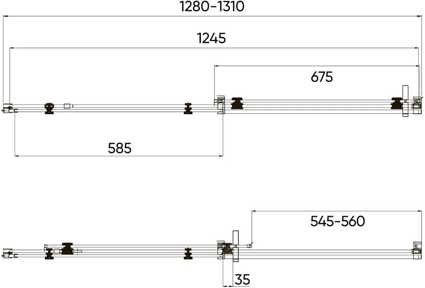Душевая дверь в нишу Veconi Vianno VN-74 130 см,  профиль хром