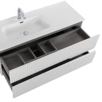 Мебель для ванной комнаты Cezares Duet 120 L bianco lucido, раковина Cezares CZR-8095-120-L