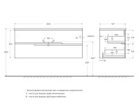 Мебель для ванной комнаты Cezares Duet 120 L bianco lucido, раковина Cezares CZR-8095-120-L