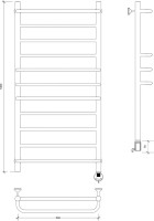 Полотенцесушитель электрический Secado Модена 2 R 105x55 см, подключение справа, хром, лесенка