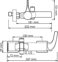 Смеситель для ванны с душем Wasserkraft Sauer 7101