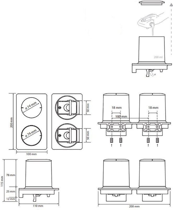 Дозатор Bemeta Organic 157109271 двойной, глянцевый хром, белый