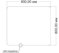Зеркало Vincea VLM-3BE900-2 90x80, с подсветкой и антизапотевателем